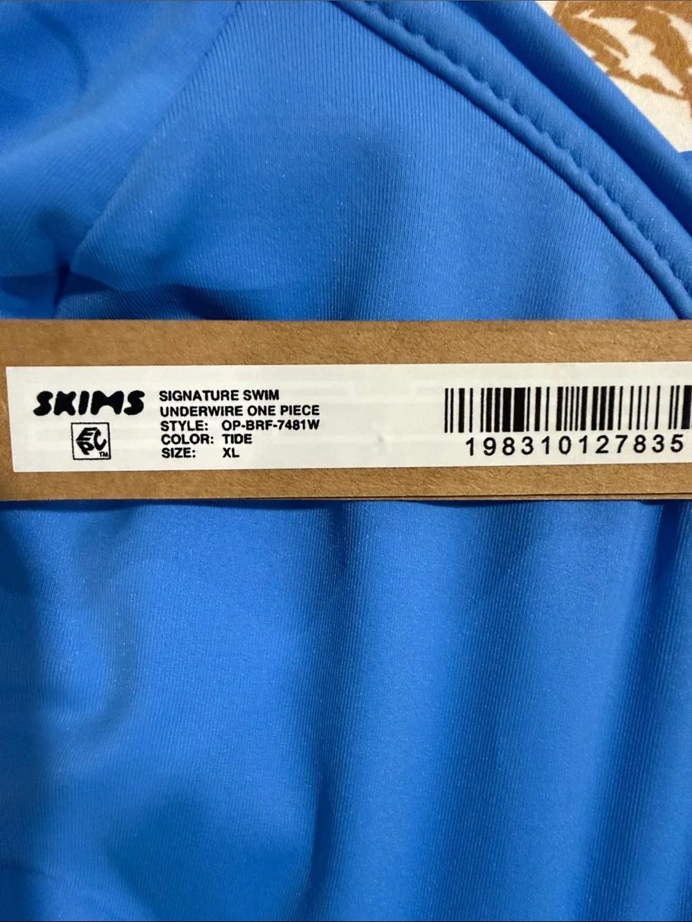 SKIMS Signature Swim Underwire One Piece - Tide Blue XL NWT